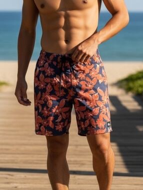 Quicksilver Floral Hybrid Shorts Size Large